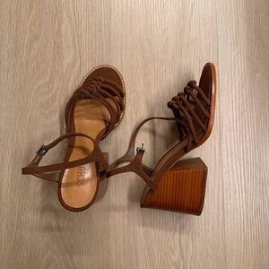 SCHUTZ Brown Strappy Block Heels